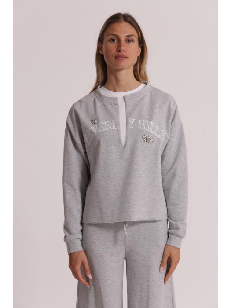 SUDADERA PICO STRASS MIMI MUA