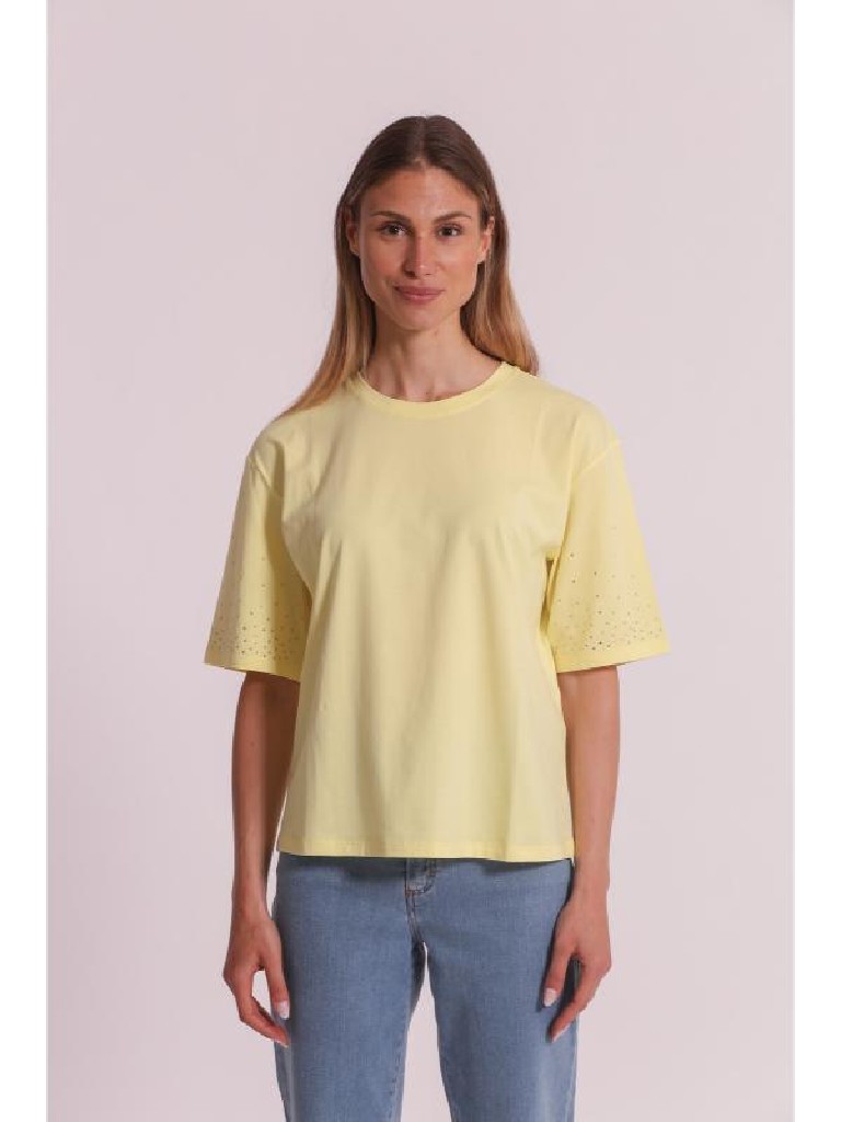 CAMISETA STRASS MANGA MIMI MUA