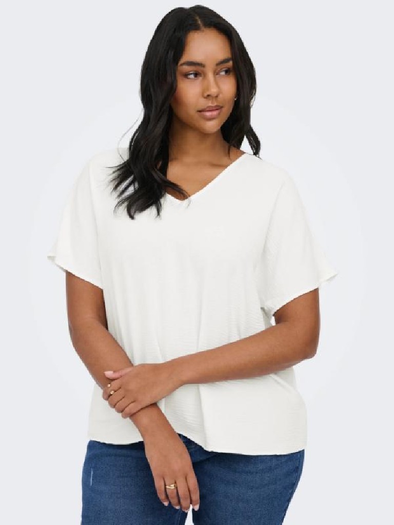 BLUSA ESCOTE PICO MANGA CAIDA CARMAKOMA