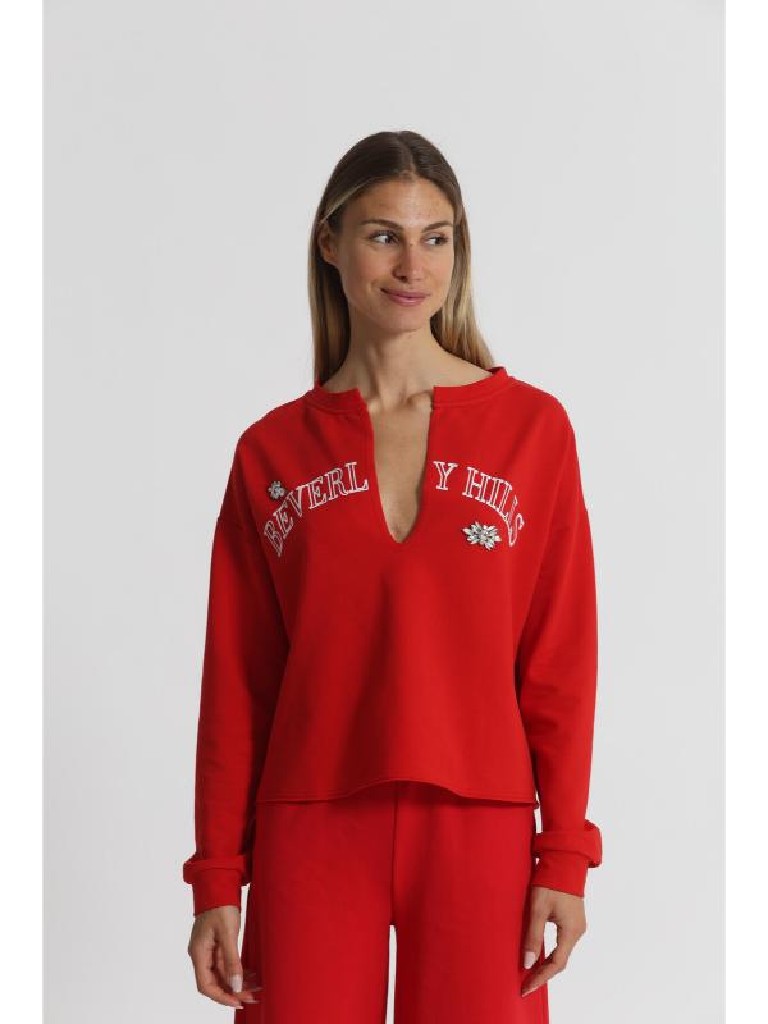 SUDADERA PICO STRASS MIMI MUA